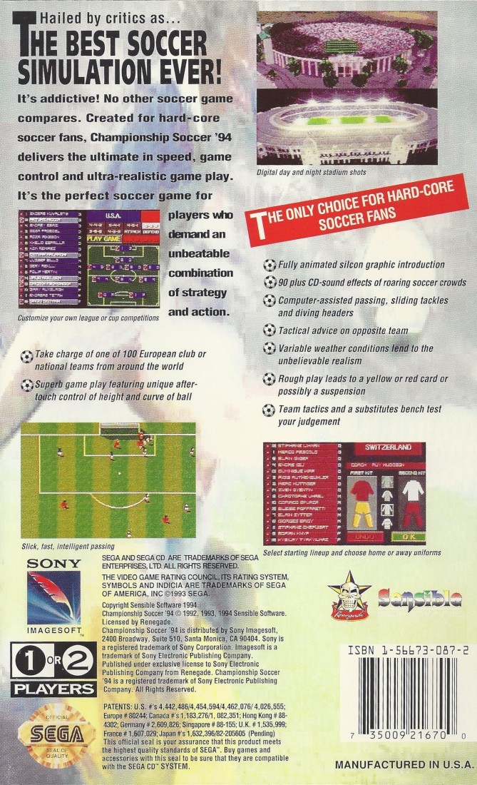 Capa do jogo Sensible Soccer