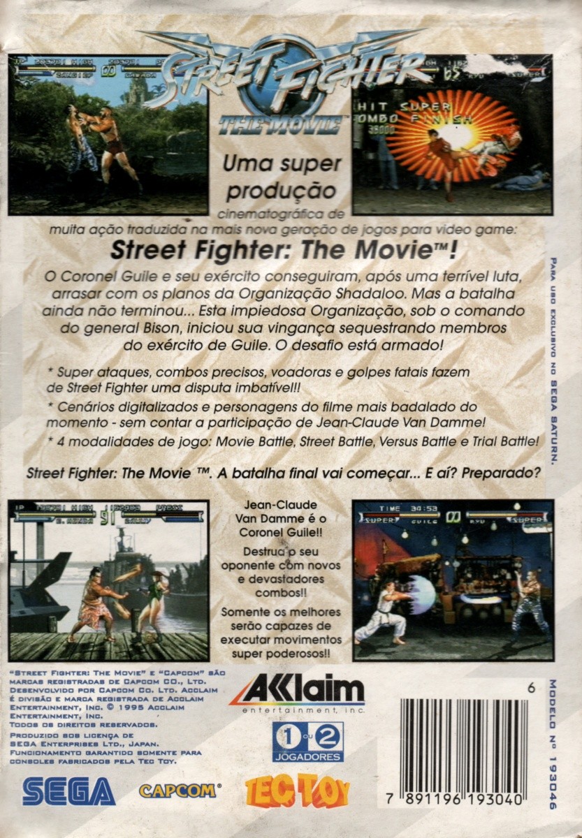 Capa do jogo Street Fighter: The Movie