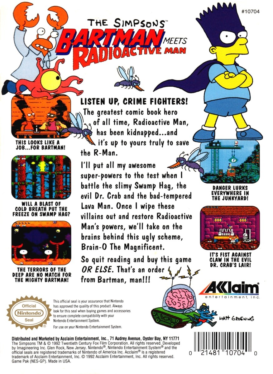 Capa do jogo The Simpsons: Bartman Meets Radioactive Man