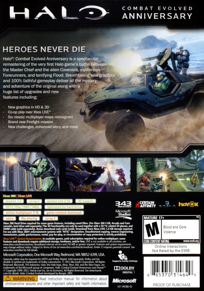 Capa do jogo Halo: Combat Evolved Anniversary
