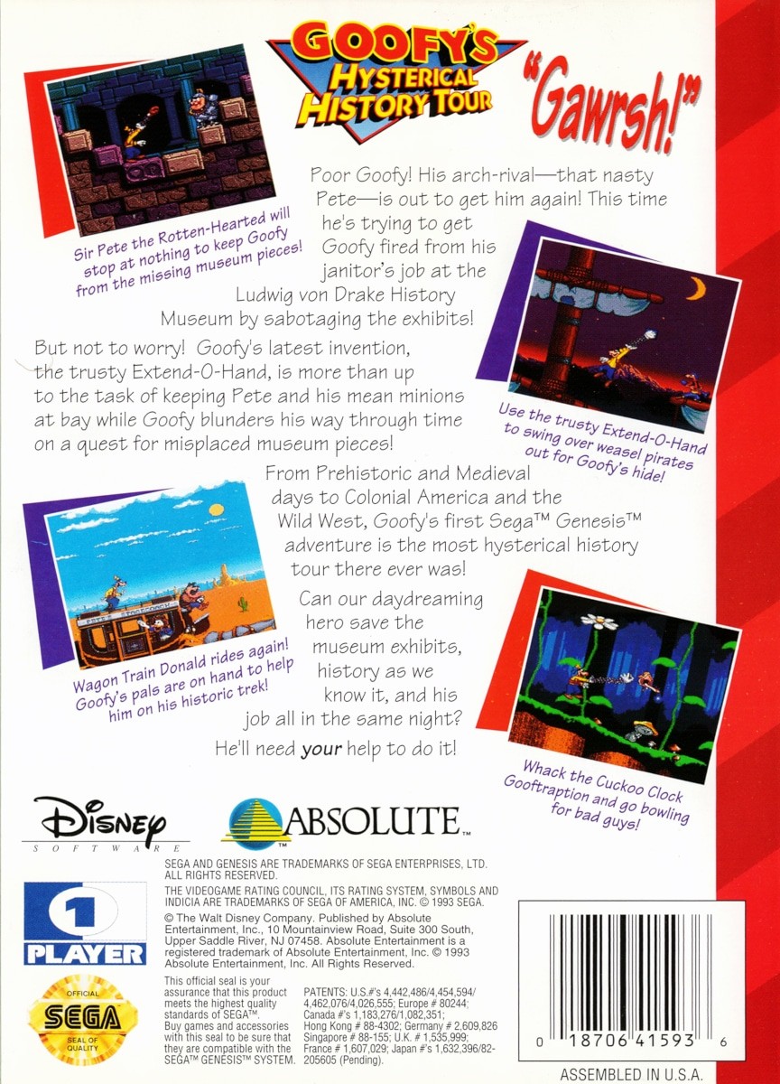 Capa do jogo Goofys Hysterical History Tour