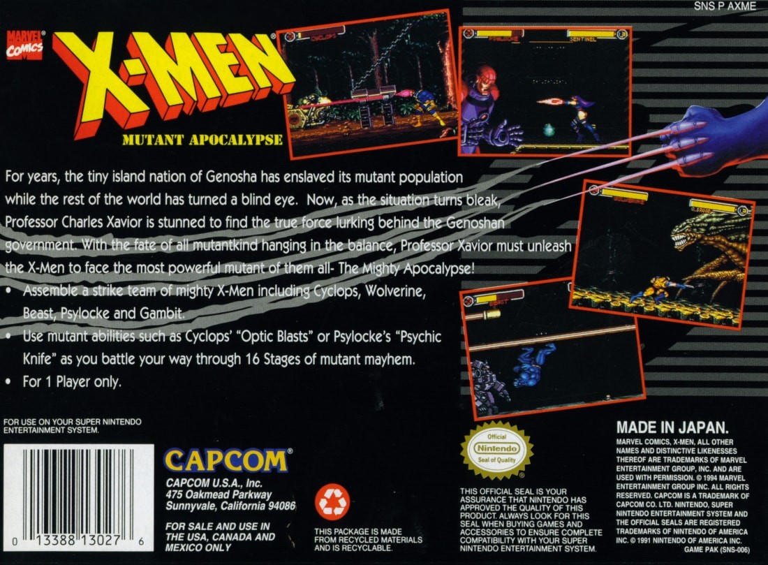 Capa do jogo X-Men: Mutant Apocalypse