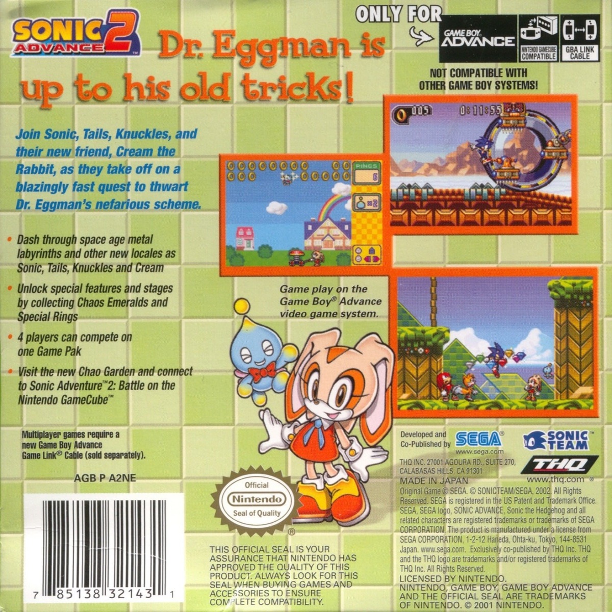Capa do jogo Sonic Advance 2