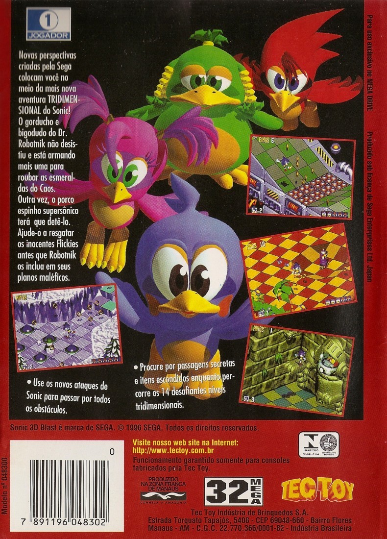 Capa do jogo Sonic 3D Blast
