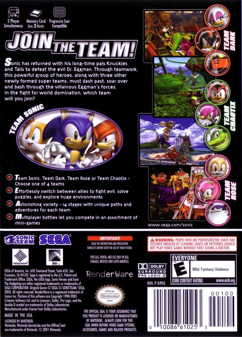 Capa do jogo Sonic Heroes