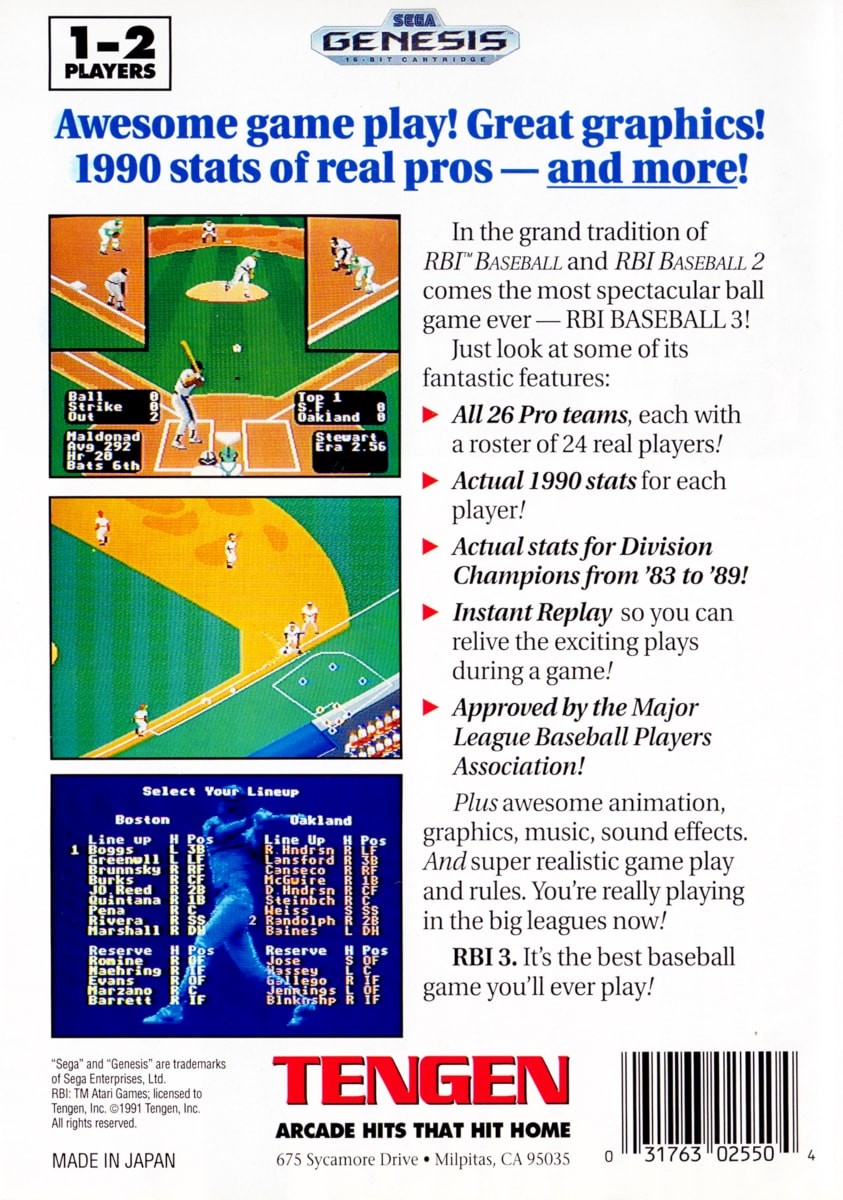 Capa do jogo R.B.I. Baseball 3