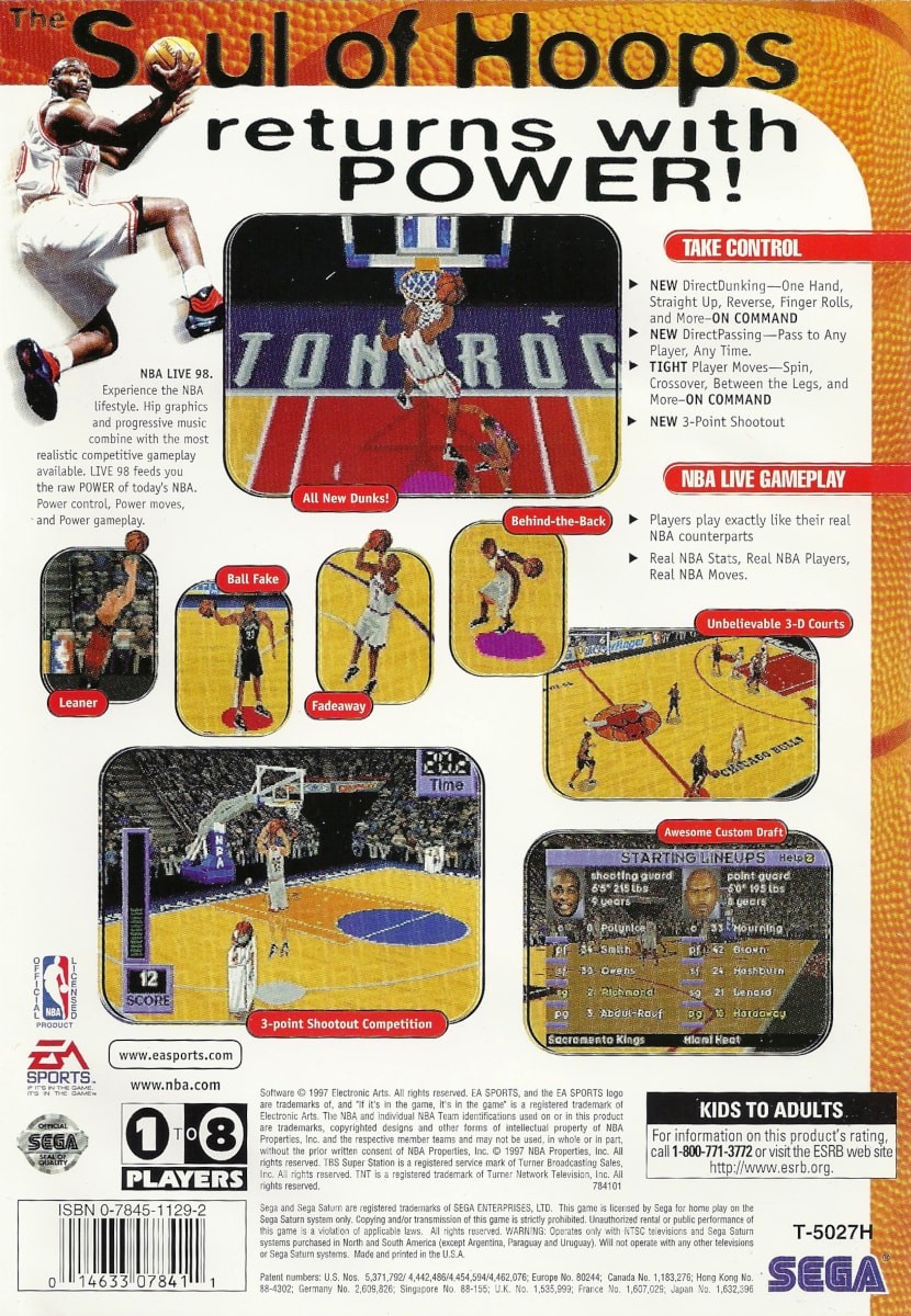 Capa do jogo NBA Live 98