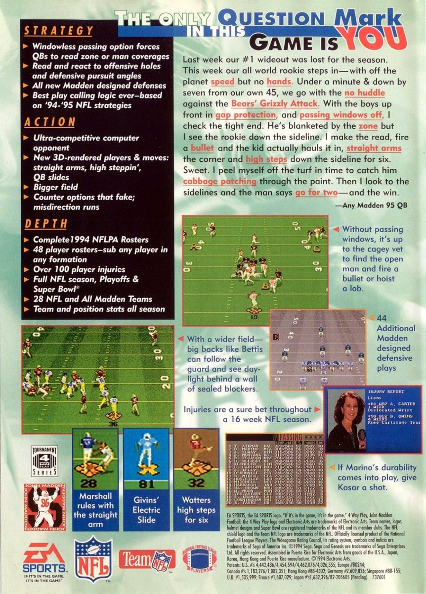 Capa do jogo Madden NFL 95