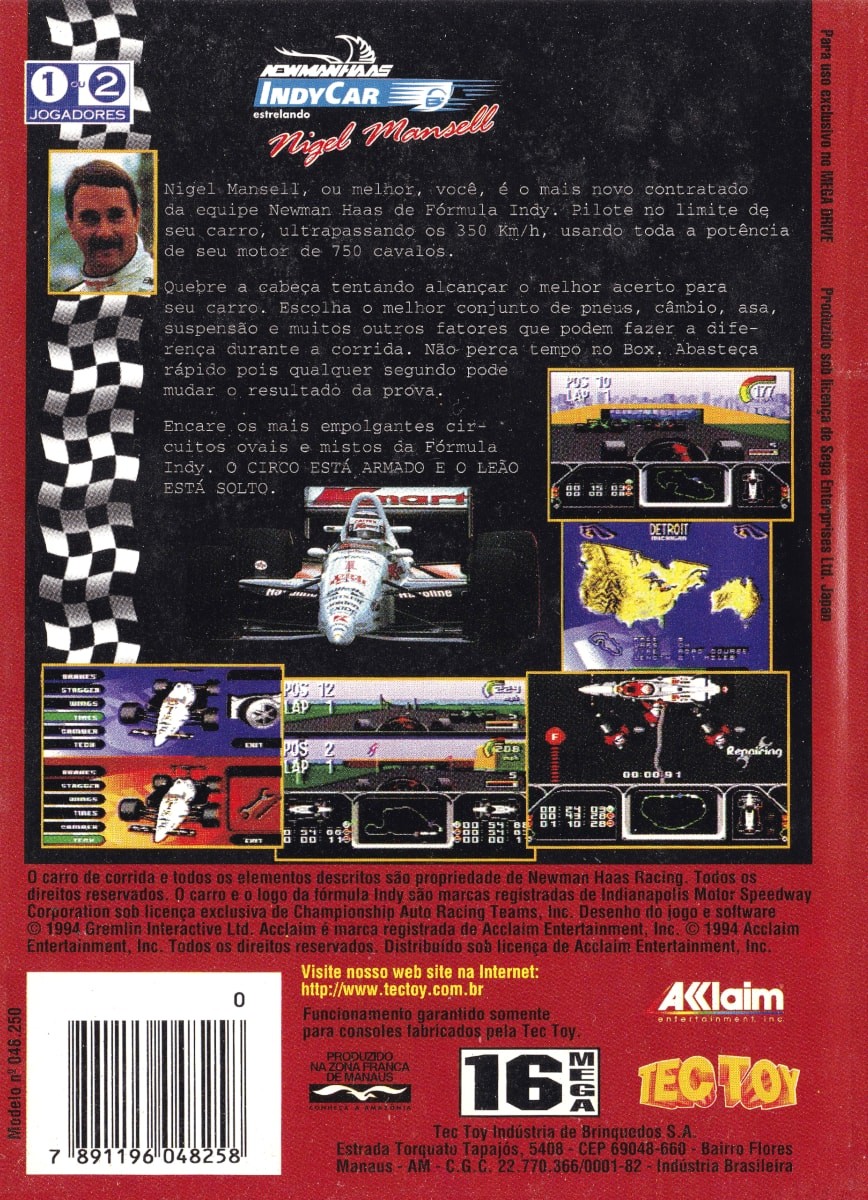 Capa do jogo Newman-Haas IndyCar Featuring Nigel Mansell