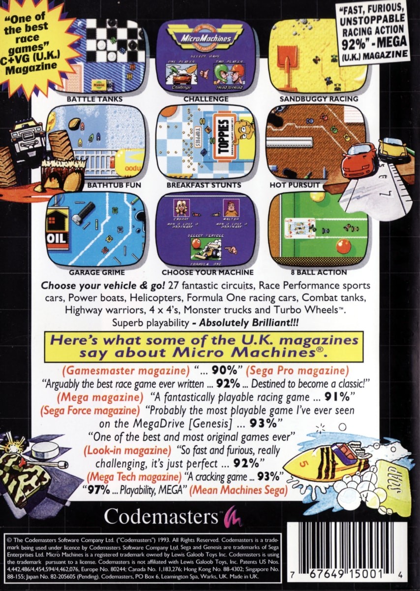 Capa do jogo Micro Machines