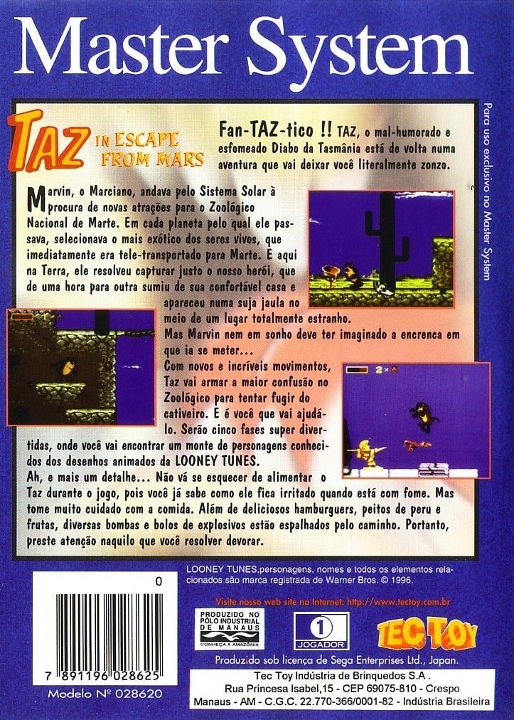 Capa do jogo Taz in Escape from Mars