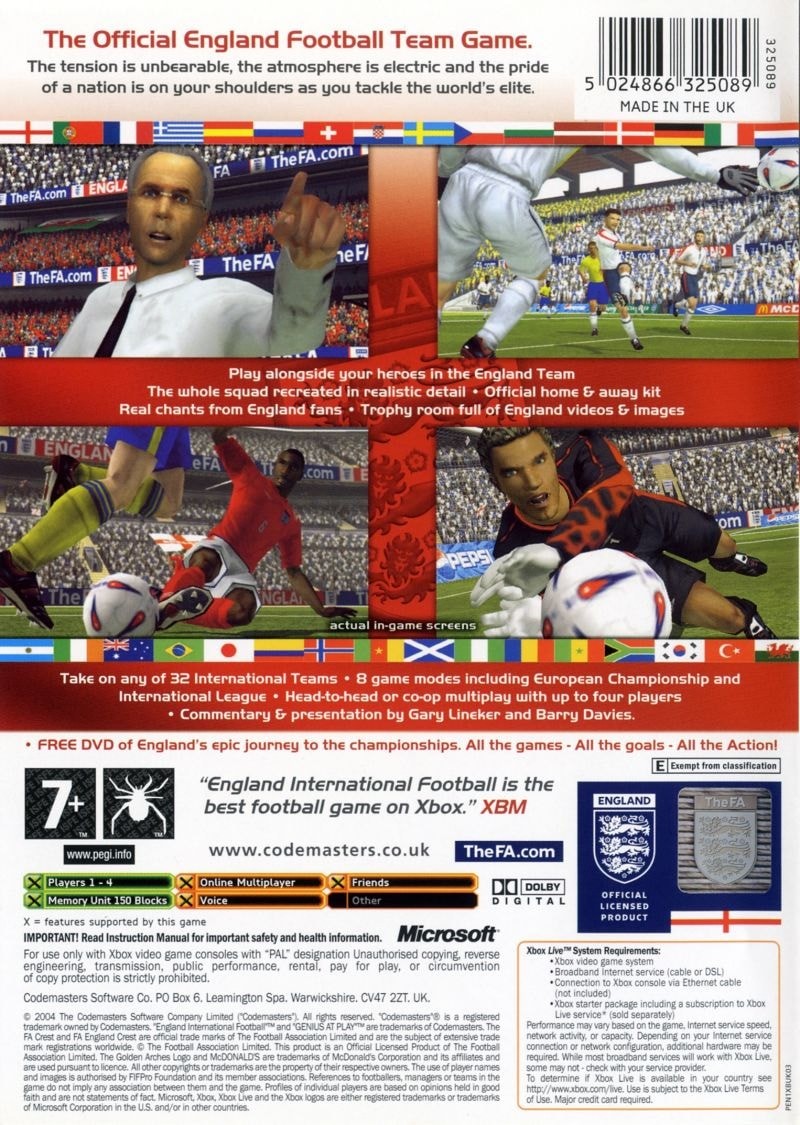 Capa do jogo England International Football