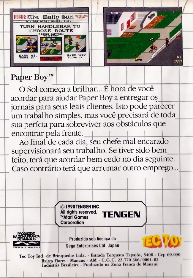 Capa do jogo Paperboy
