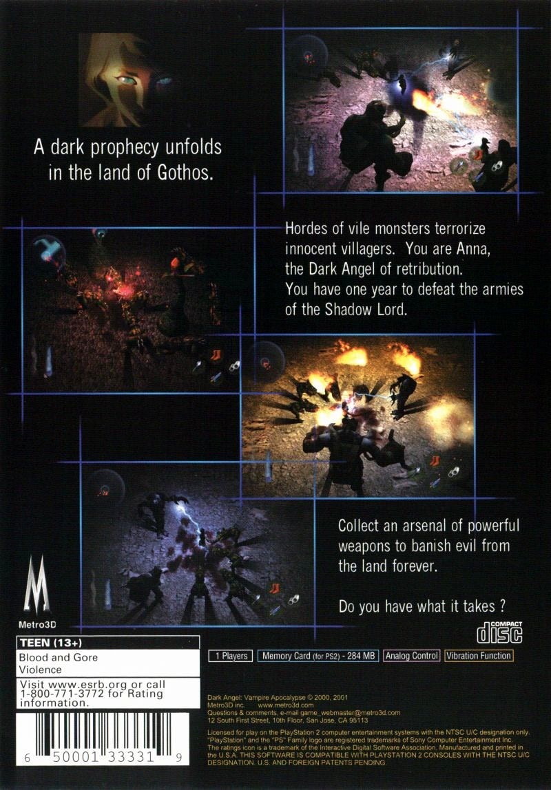 Capa do jogo Dark Angel: Vampire Apocalypse