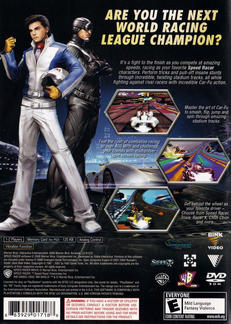 Capa do jogo Speed Racer: The Videogame