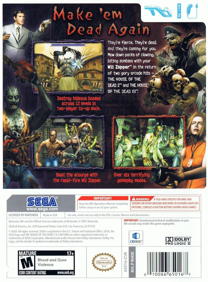 Capa do jogo The House of the Dead 2 & 3 Return