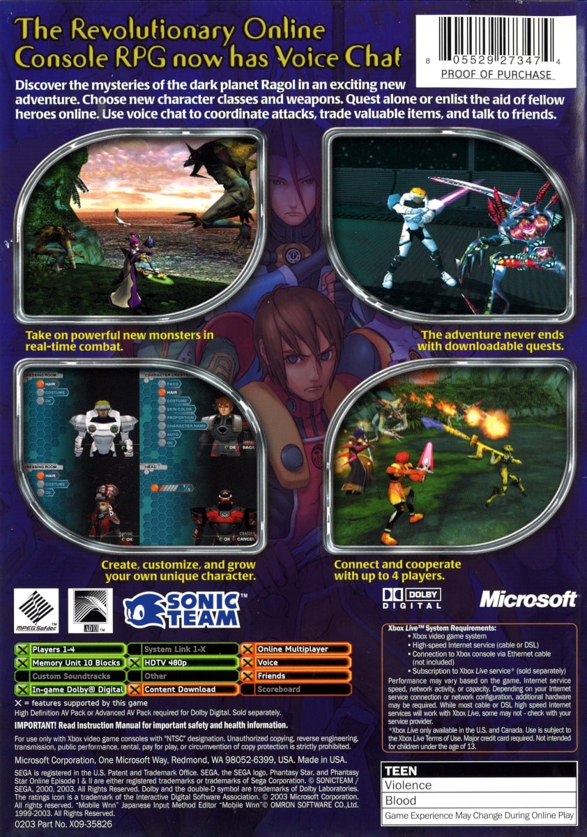 Capa do jogo Phantasy Star Online: Episode I & II