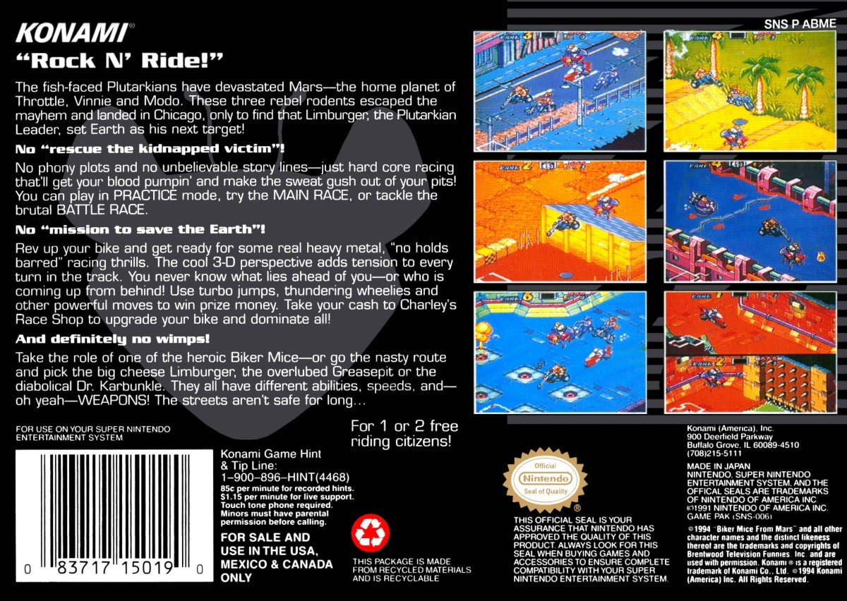 Capa do jogo Biker Mice from Mars