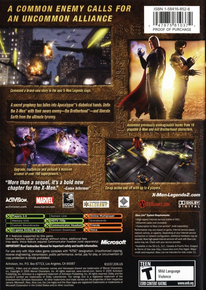 Capa do jogo X-Men: Legends II - Rise of Apocalypse