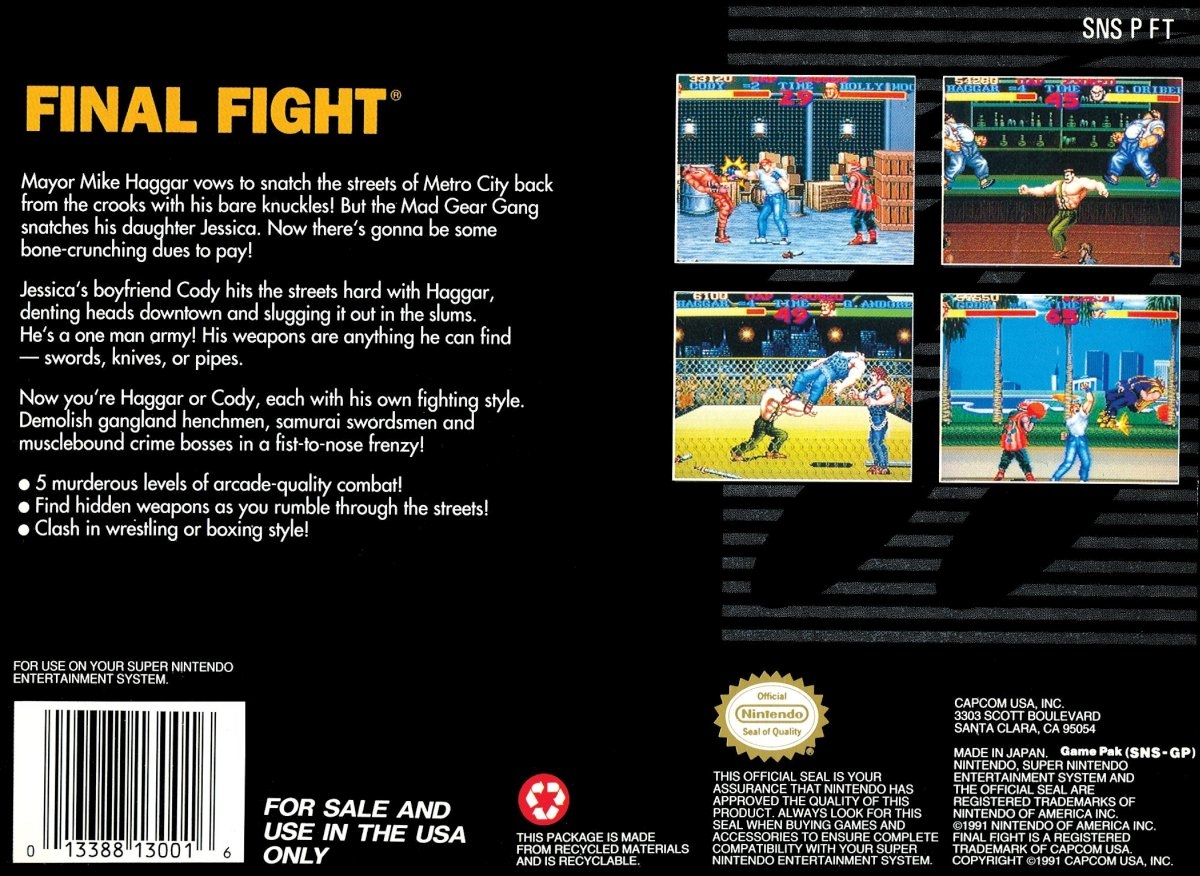 Capa do jogo Final Fight