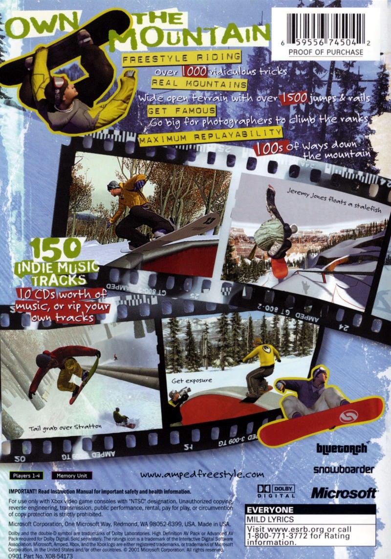 Capa do jogo Amped: Freestyle Snowboarding