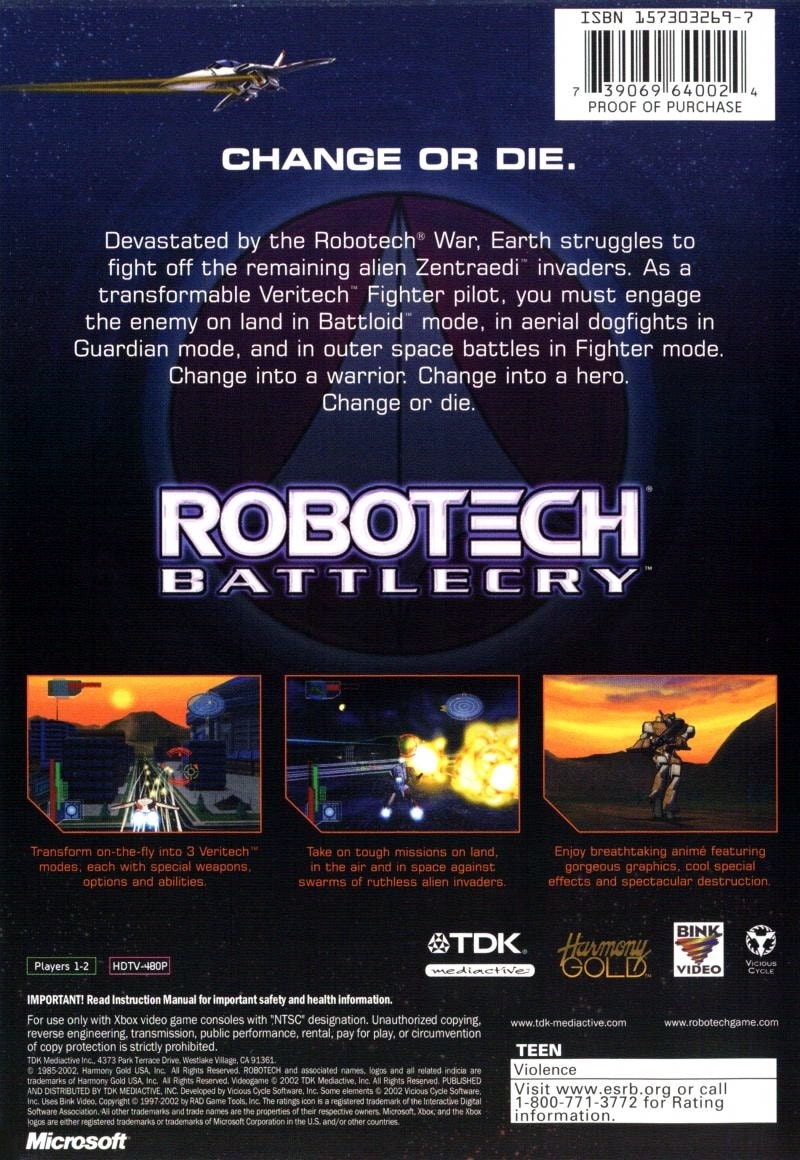 Capa do jogo Robotech: Battlecry