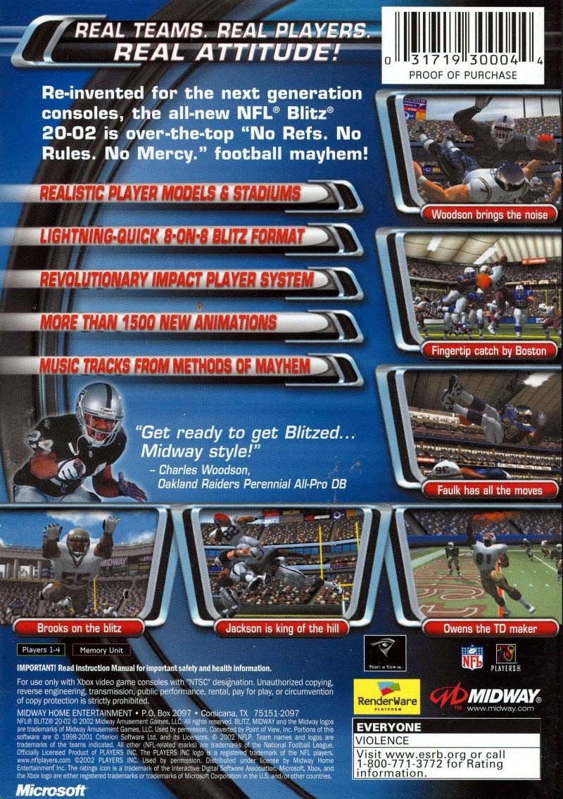 Capa do jogo NFL Blitz 20-02