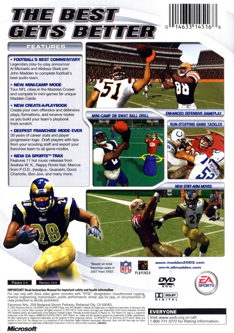 Capa do jogo Madden NFL 2003