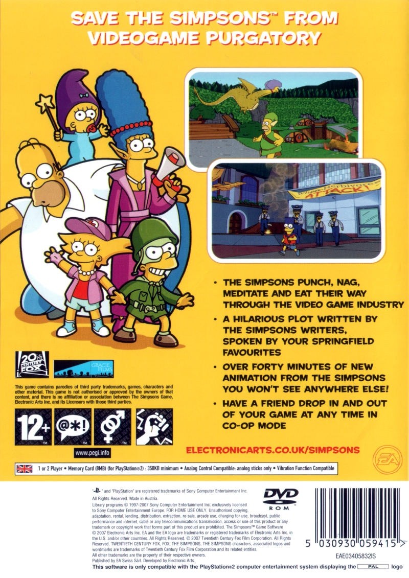 Capa do jogo The Simpsons Game
