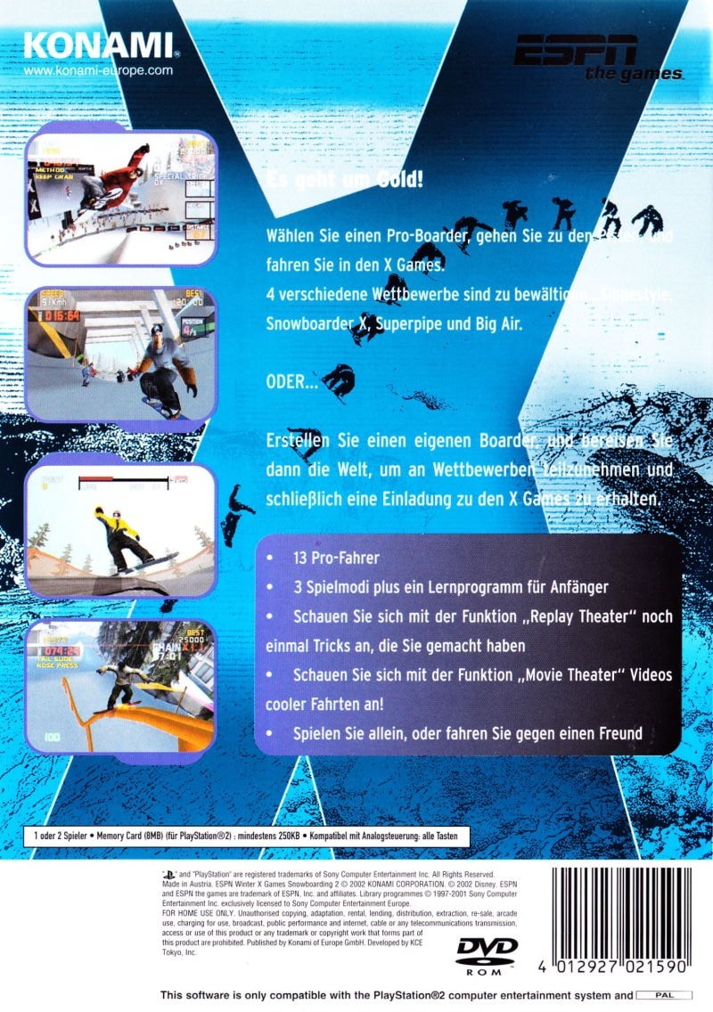 Capa do jogo ESPN Winter X Games Snowboarding 2002