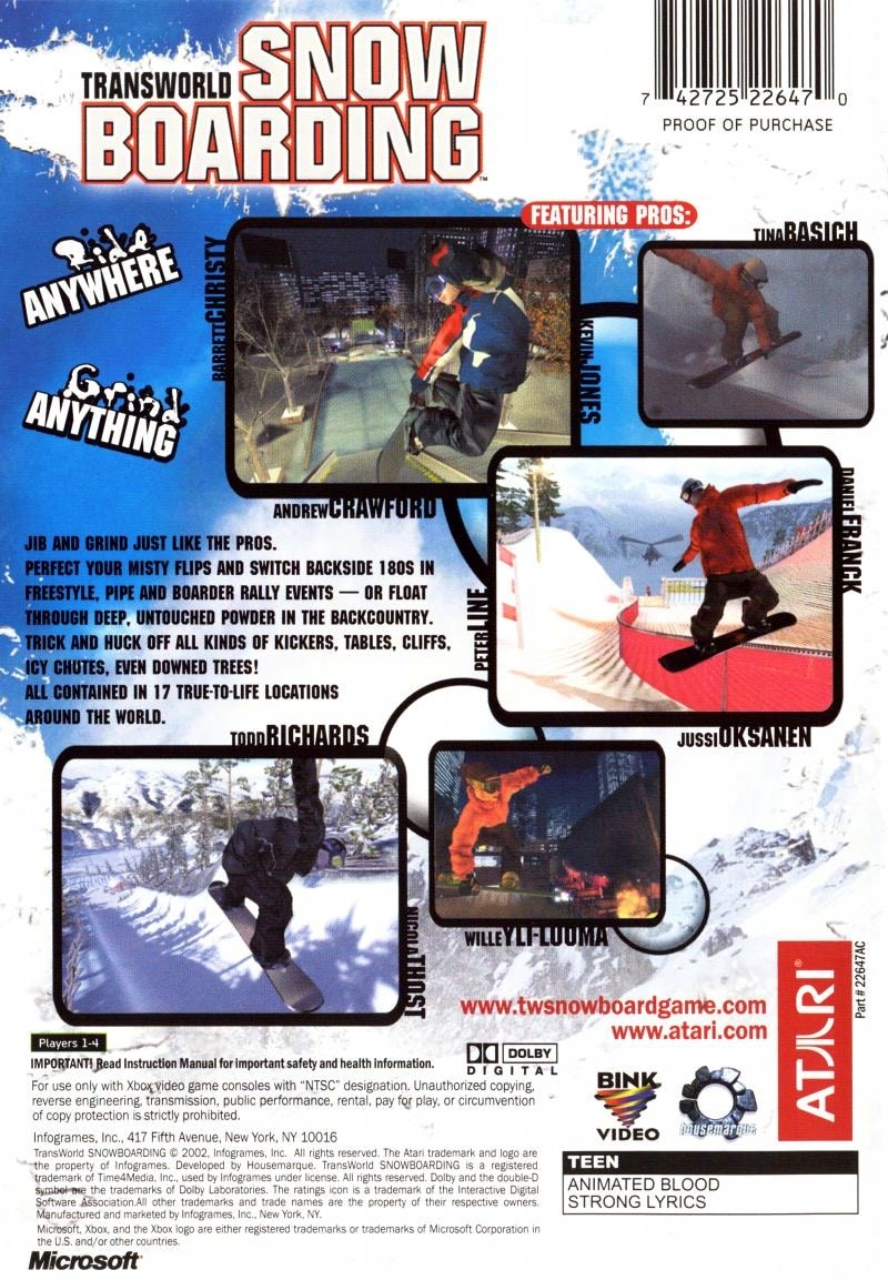 Capa do jogo TransWorld Snowboarding
