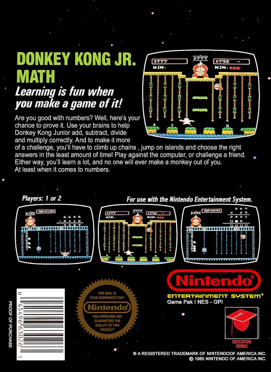 Capa do jogo Donkey Kong Jr. Math
