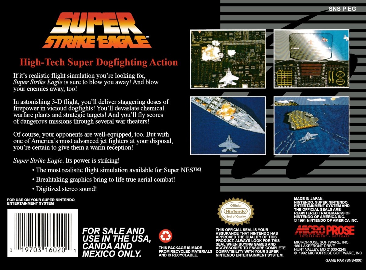 Capa do jogo Super Strike Eagle
