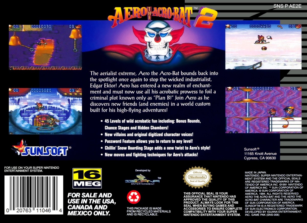 Capa do jogo Aero the Acro-Bat 2