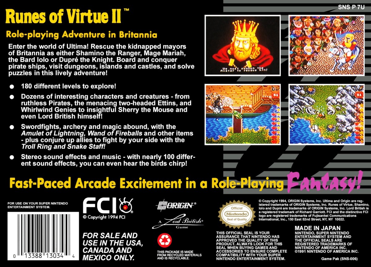Capa do jogo Ultima: Runes of Virtue II