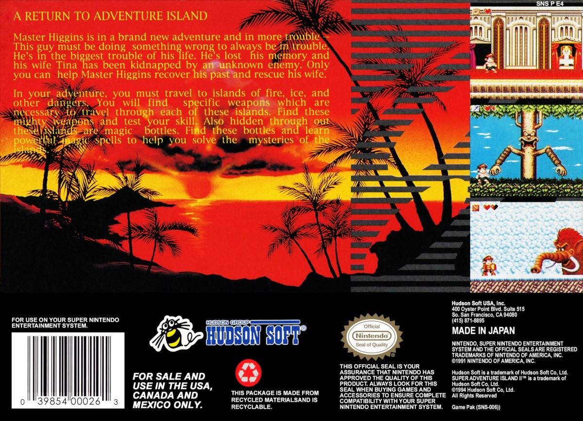 Capa do jogo Super Adventure Island II