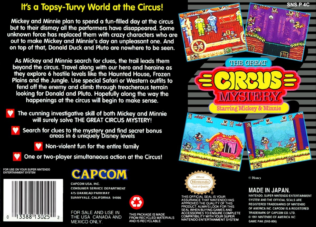 Capa do jogo The Great Circus Mystery starring Mickey & Minnie