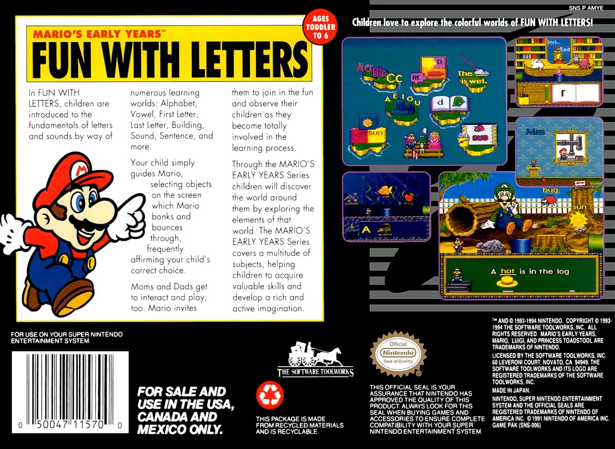 Capa do jogo Marios Early Years: Fun With Letters