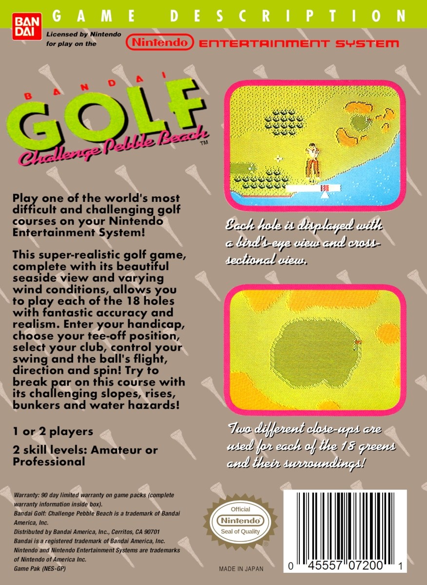 Capa do jogo Bandai Golf: Challenge Pebble Beach