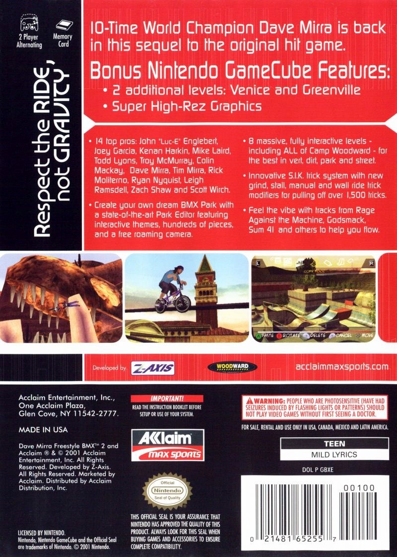 Capa do jogo Dave Mirra Freestyle BMX 2