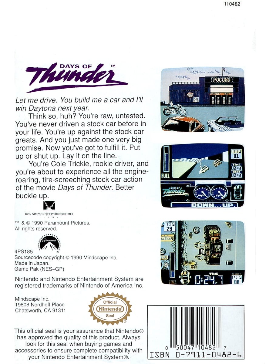 Capa do jogo Days of Thunder