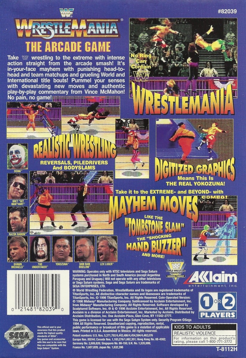 Capa do jogo WWF WrestleMania: The Arcade Game