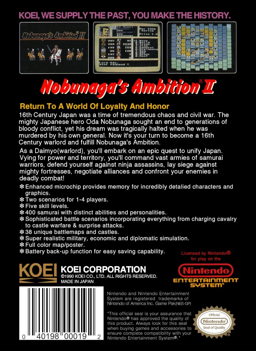 Capa do jogo Nobunagas Ambition II