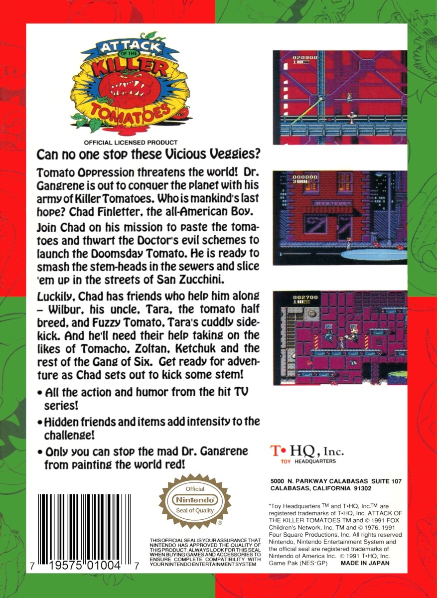 Capa do jogo Attack of the Killer Tomatoes
