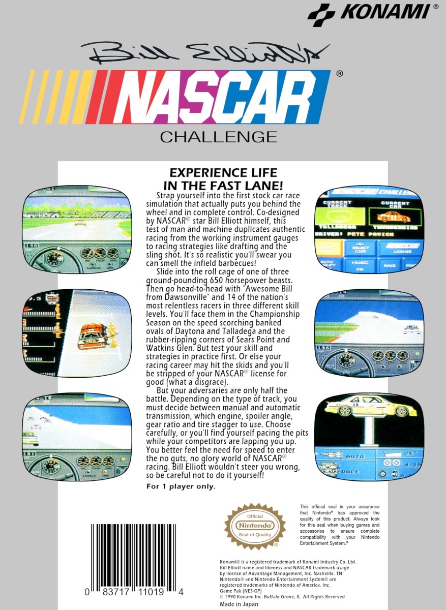 Capa do jogo Bill Elliotts NASCAR Challenge