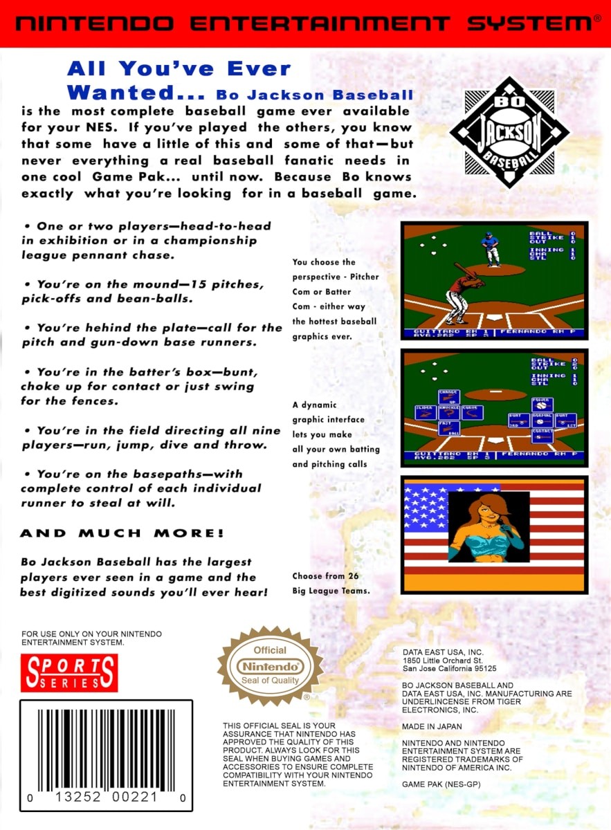 Capa do jogo Bo Jackson Baseball