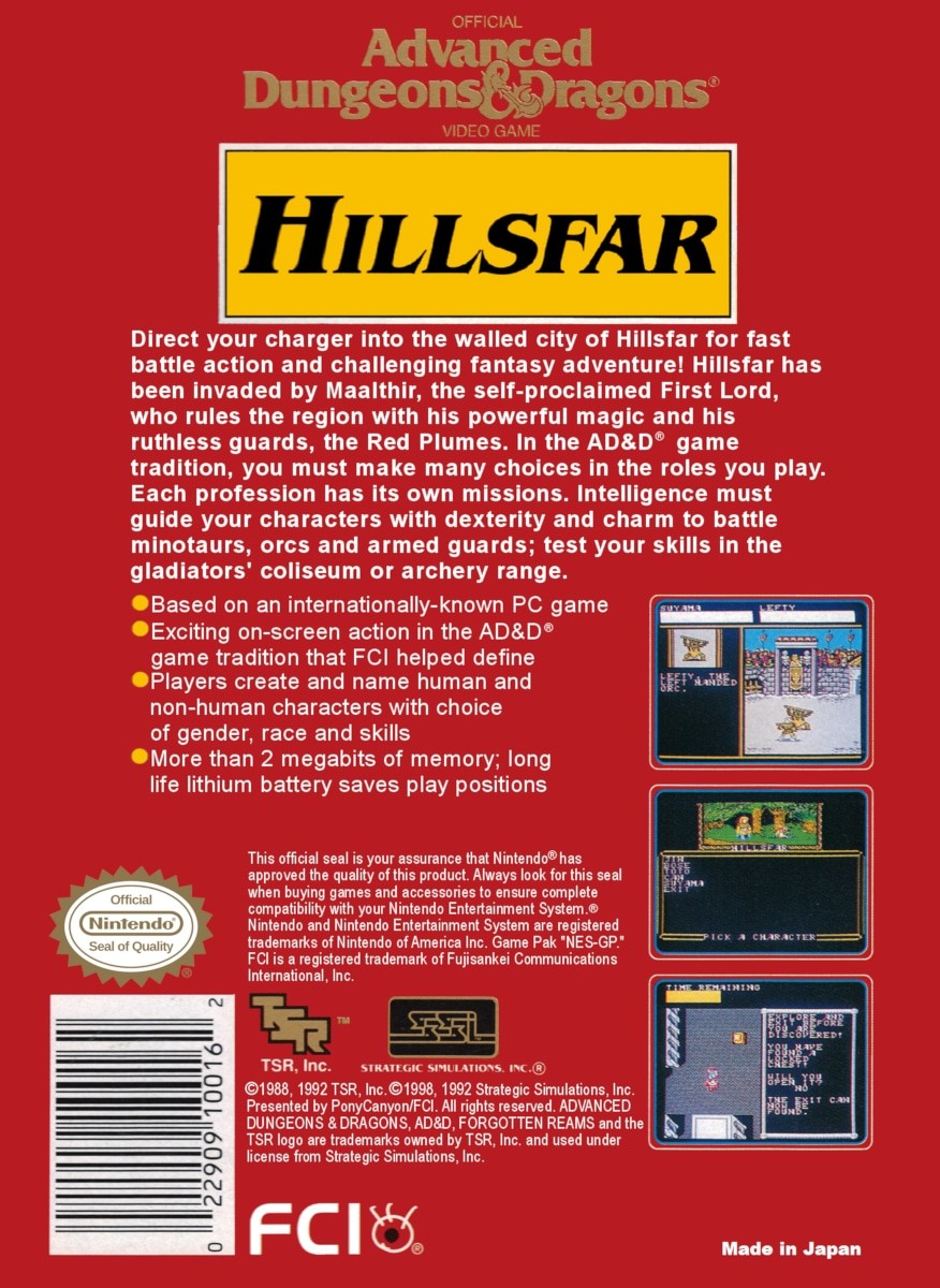 Capa do jogo Hillsfar