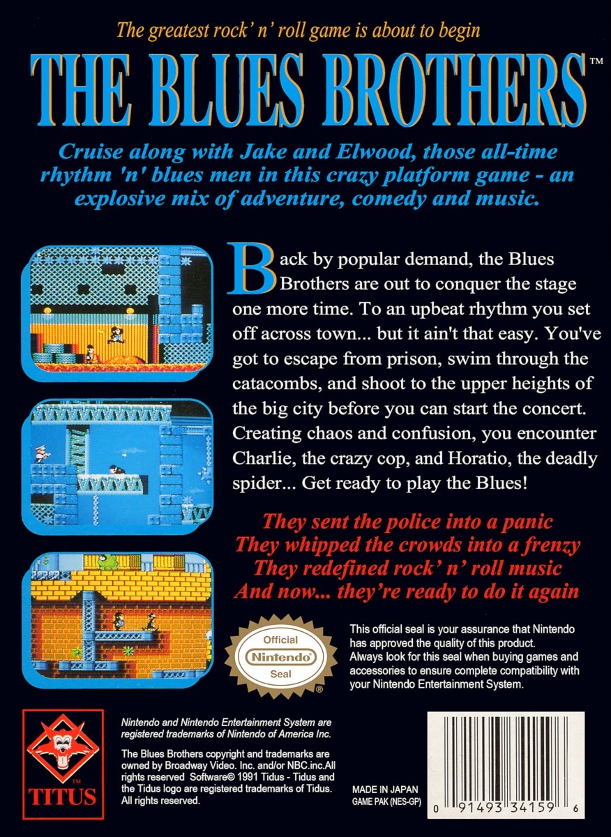Capa do jogo The Blues Brothers
