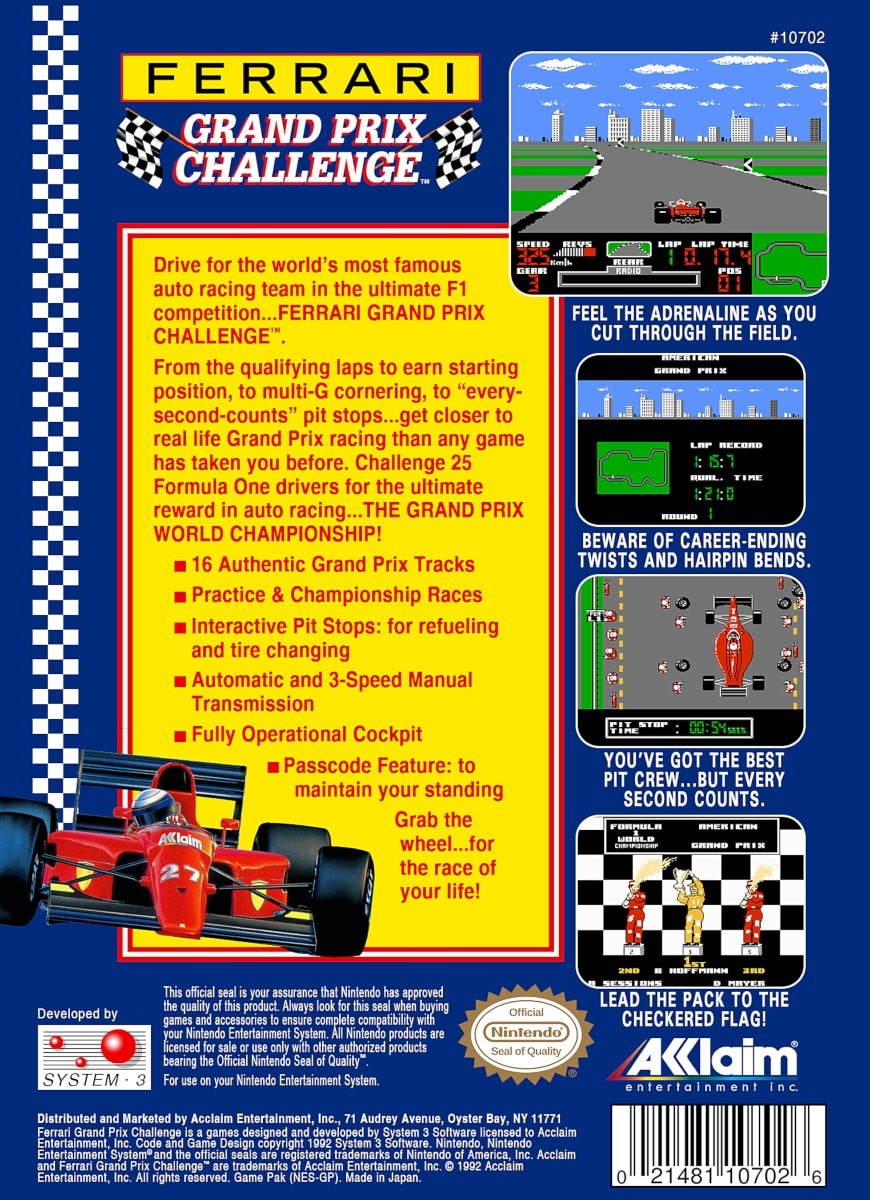 Capa do jogo Ferrari Grand Prix Challenge