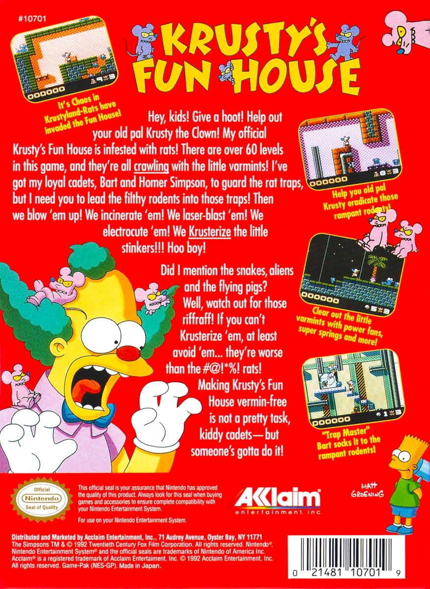 Capa do jogo Krustys Funhouse